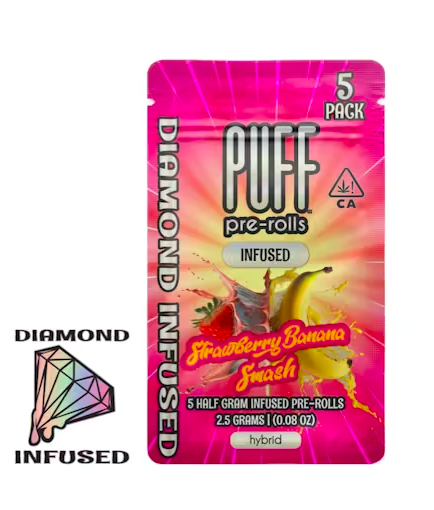 Strawberry Banana Smash -Hybrid Infused Pre Roll Pack